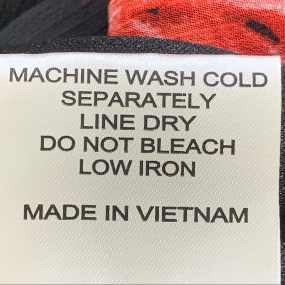 Crystal Dolls Maxi Dress Floral Tiered Black Red - Picture 10 of 12